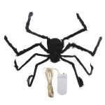 Halloween Light Up Spider Scary Large Black Plush Spider Props 4.1FT
