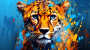 Cheetah Art Canvas Abstract Wall Art