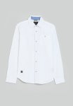 Soviet Boys Roll Up Sleeve Linen Shirt - White