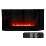 Fireplace Decorative Curved Glass Indoor With Crystals 1800W 220-240