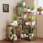 Bamworld Plant Stand Indoor Corner Plant Shelf Wood Plant Holder For Multiple Plants Tall Flower Stands Plants Table Rack Garden
