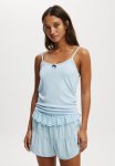 Cotton On Longline Rib Sleep Tank - Eiffel Sky
