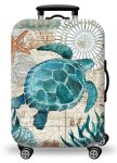 Printed Luggage Protector - Ocean Tides - XL