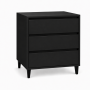 3 Drawer Bedside Table Nightstand Pedestal Cabinet - White