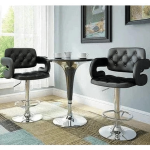Pu Leather Adjustable Bar Stool - Brown