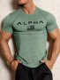 American Flag And Alpha Print Comfortable Versatile Men's Short Sleeve Top Crew Neck Fashionable Short Sleeve Sports T-shirt For Summer And Spring Athletic Style