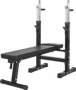 Weight Bench With Adjustable Barbell Rack Black