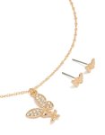 Goldair Gold Diamante & Butterfly Pendant Necklace