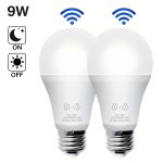 Energetic Motion Sensor Light Bulb 9W 60 Watt Equivalent Indoor outdoor Automatic Activated By Motion A19 E26 6000K Dusk To Dawn