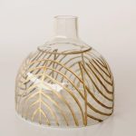 Gold Etched Glass Vase 24X26CM
