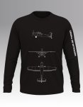 Cessna 185 Skywagon Blueprint Long Sleeve T