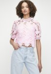 Sissy Boy Krissy: Scalloped Edged Floral Crochet Blouse - Pink