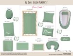 Cot Duvet Bedding All Sage Green Plain Set