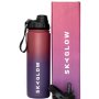 Skyglow - Water Bottles - Vacuum Insulated Stainless Steel - Hot Cold - Double Walled - Thermos Mug 2 Lids - 650ML - Dark Rainbow