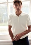 Slim Fit Textured Polo Shirt - White