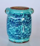 Turquoise & Navy Pot 22.5X19X17CM