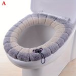Soft & Warm Toilet Seat Cover - Easy-clean Skin-friendly Polyester Cushion With Handle For All Toilets Christmas halloween Gift