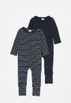 Cotton On The Long Sleeve Rib Romper - Navy Ink vanilla Stripe