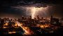 Canvas Wall Art - Canvas Wall Art- City Lightning With Clouds - B1183 - 120 X 80 Cm