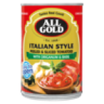 Italian Style Peeled & Sliced Tomatoes With Origanium & Basil Can 410G