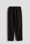Linen-blend Joggers - Black