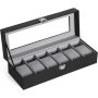 Watch Box With Glass Lid 6 Slots