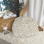 Hide And Seat Bean Bag Buddy Storage Bag Beige And White Dot