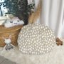 Hide And Seat – Bean Bag Buddy – Storage Bag – Beige And White Dot