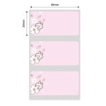 NB219 - - B1 B21 B3S B4 - 40X20MM - 320 Pink Rabbit Labels
