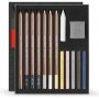 Caran D& 39 Ache Art By Sketching Set Contains 15 Pencils And Pastel Cubes In Light And Shade Colours