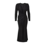 Black Sparkle Draped Maxi Dress