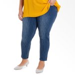 Plus Size Stripe Denim Jeans
