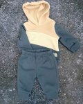 Little Hero Blue Beige And White Tracksuit Set 0 3M