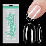 Gel X Nail Kit Baoke Short Oval Shape False Nail Tips 192PCS Full Cover Acrylic False Nails Artificial Press On Nail Nail Tips C