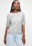 Sequins Boxy Tee - Grey