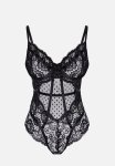 LaCie Lace Strap Snap Bodysuit - Black