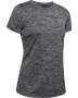 Women's Ua Tech Twist T-Shirt - Black / / Metallic Silver / XXL