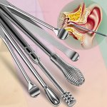 6PCS Ear Cleaner Wax Removal Tool Earpick Sticks Earwax Remover Ear Pick Cleaning Ear Cleanser Spoon Health Care Earpick Stainle