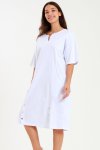Ladies Linen Blend Tunic Shift Dress With Pockets