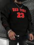 NEW YORK 23 Print Fashionable Men's Casual Long Sleeve Crew Neck Pullover Sweatshirt Suitable For Outdoor Sports For Autumn Spring Can Be Paired With