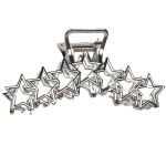 Silver Star Claws Large Metal Hair Claw Clips - Personality Nonslip Silver Jaw Clamps - Catch Clip Accessories For Women Girls W