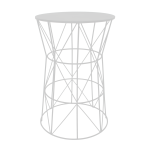Diamond Side Table - White Textured