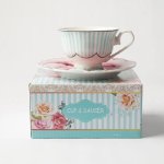 Cup & Saucer In A Gift Box In Pink Multi - Pink Multi / Onesize