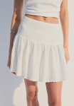 Linen-blend Flared Skirt - White