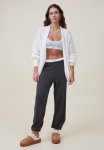 Cotton On Fleece Lounge Trackpant - Washed Ebony