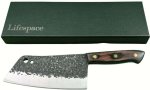 1 Piece Carbon Steel Cleaver 7 Inch Full Tang Hammered Chef Knife With Hole