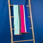 Cotton Bay Velour Stripe Towel - Multi Colour