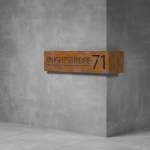 House Number & Mailbox D03 - 325H X 500D X 1500W Rust Coat Cool White