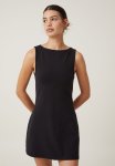 Cotton On Bella Boat Neck MINI Dress-black