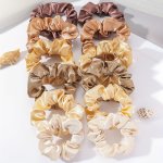 12PCS Solid Color Large Intestine Hair Loops Elastic Hair Ties Ponytail Holders For Women And Daily Uses